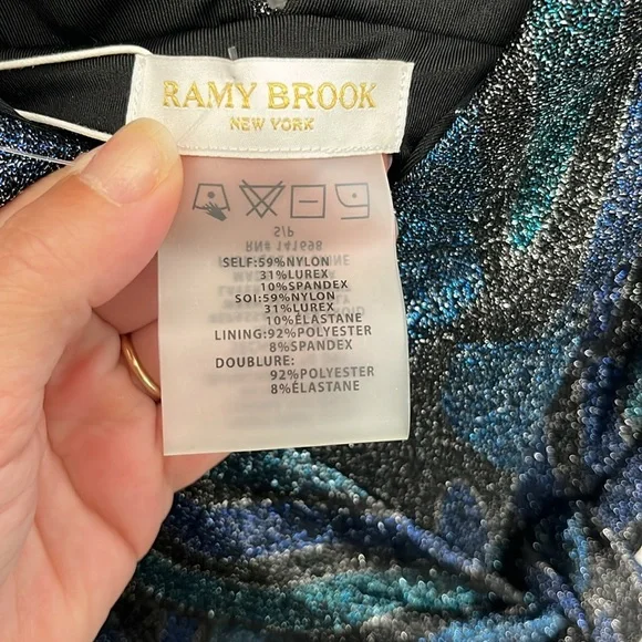 Ramy Brook Metallic Blue and Black bathing suit - Picture 7 of 10